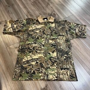 Sasquatch‎ Camo Polo Shirt Hunting Outdoors Nature Men Large Bin D-26